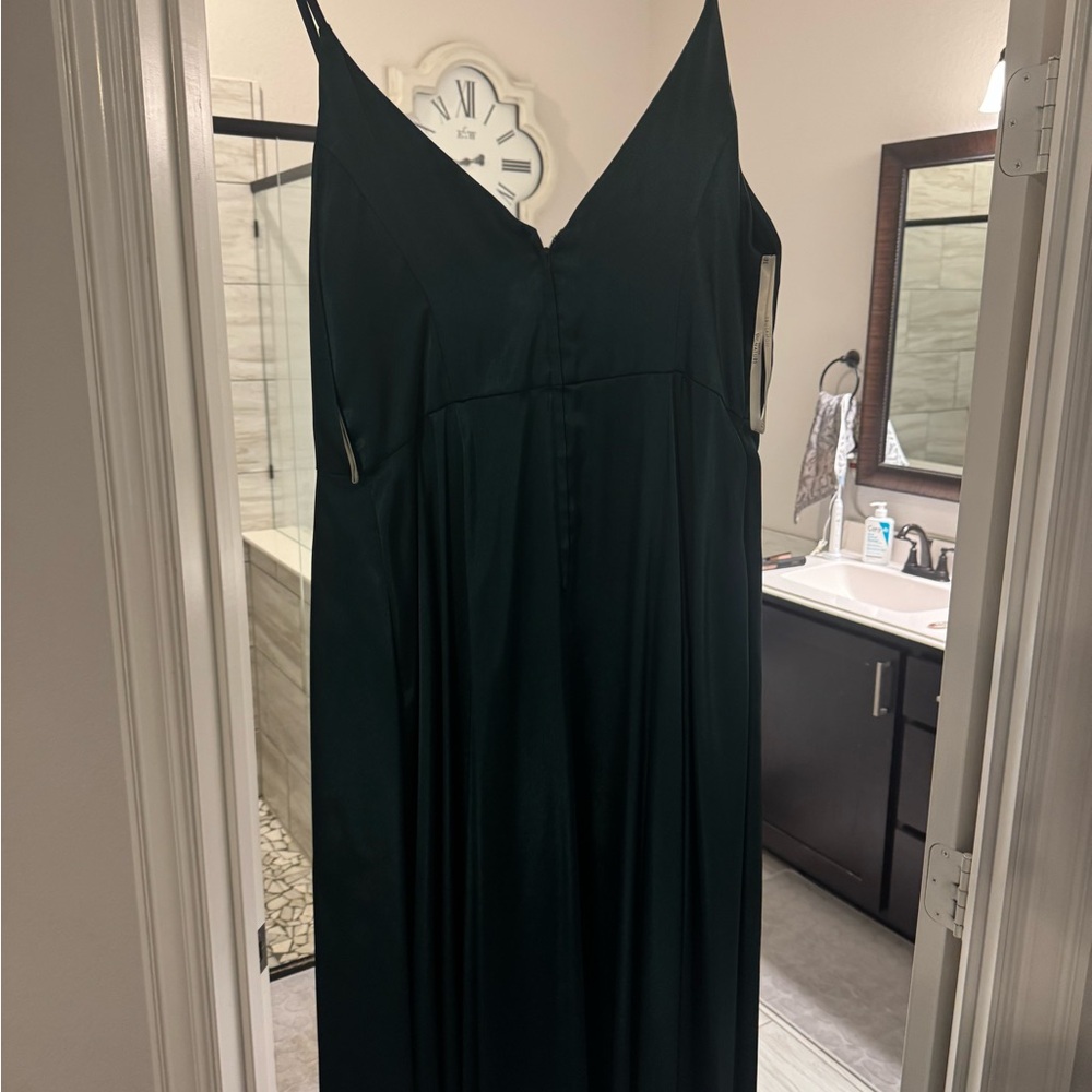 Signature Asymmetrical Dark Green Dress